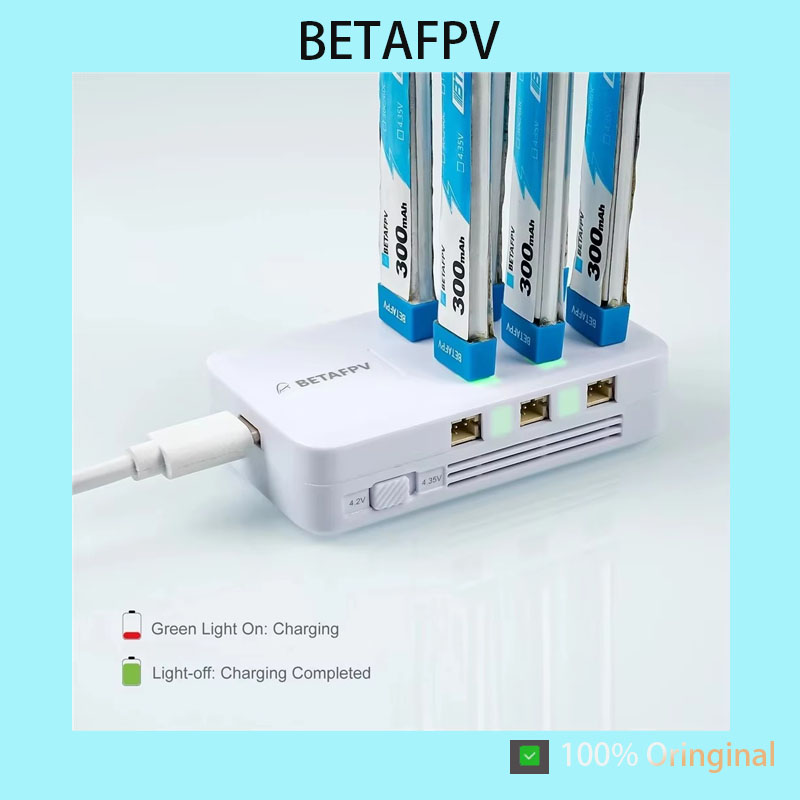 Drone Racing Charger - BETAFPV 6 พอร์ต 1S เครื่องชาร์จแบตเตอรี่ลิโป้ประเภท-C อินพุต